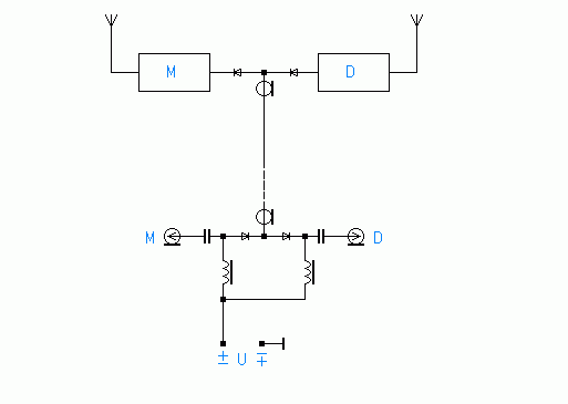 Схема коммутатора високочастотных сигналов.