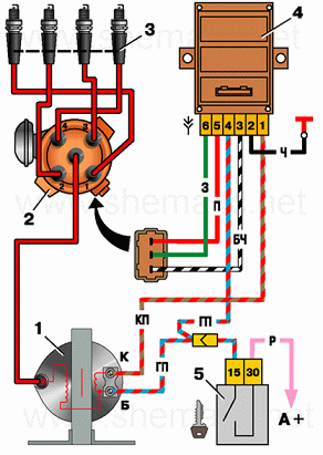 Схема бесконтактной системы зажигания ВАЗ-2110