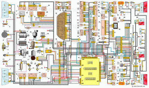 Схема электрооборудования автомобиля ВАЗ-21102