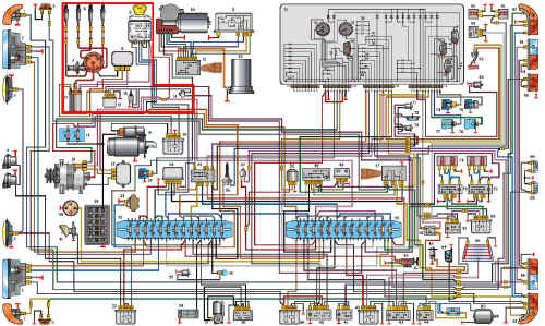 Схема электрооборудования автомобиля ГАЗ-3110 с двигателем ЗМЗ-402