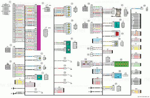 Схема электрических соединений заднего жгута проводов автомобиля LADA Priora (ВАЗ-2170)