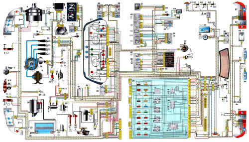 Схема электрооборудования автомобиля ВАЗ 2110, ВАЗ 2111, ВАЗ 2112.