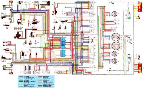 Схема электрооборудования автомобиля ВАЗ 2121.
