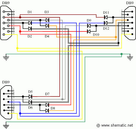 Схема разветвителя для усеченного RS232