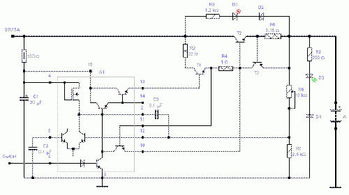 Схема зарядного устройства для аккумулятора.